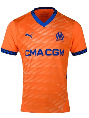 Olympique de Marseille terza maglia uniforme da calcio uomo terza maglia da calcio abbigliamento sportivo top shirt 2024-2025